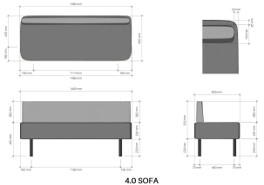 Omni Four Sofa dimensions