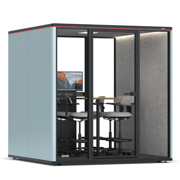 Omni Sei - Tavolo Riunioni con Contatore (+ Supporto Monitor)