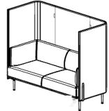 Acoustic Sofa with Partition Screen - 2 Seater dimensions