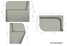 Folio Solo Booth Sofa dimensions