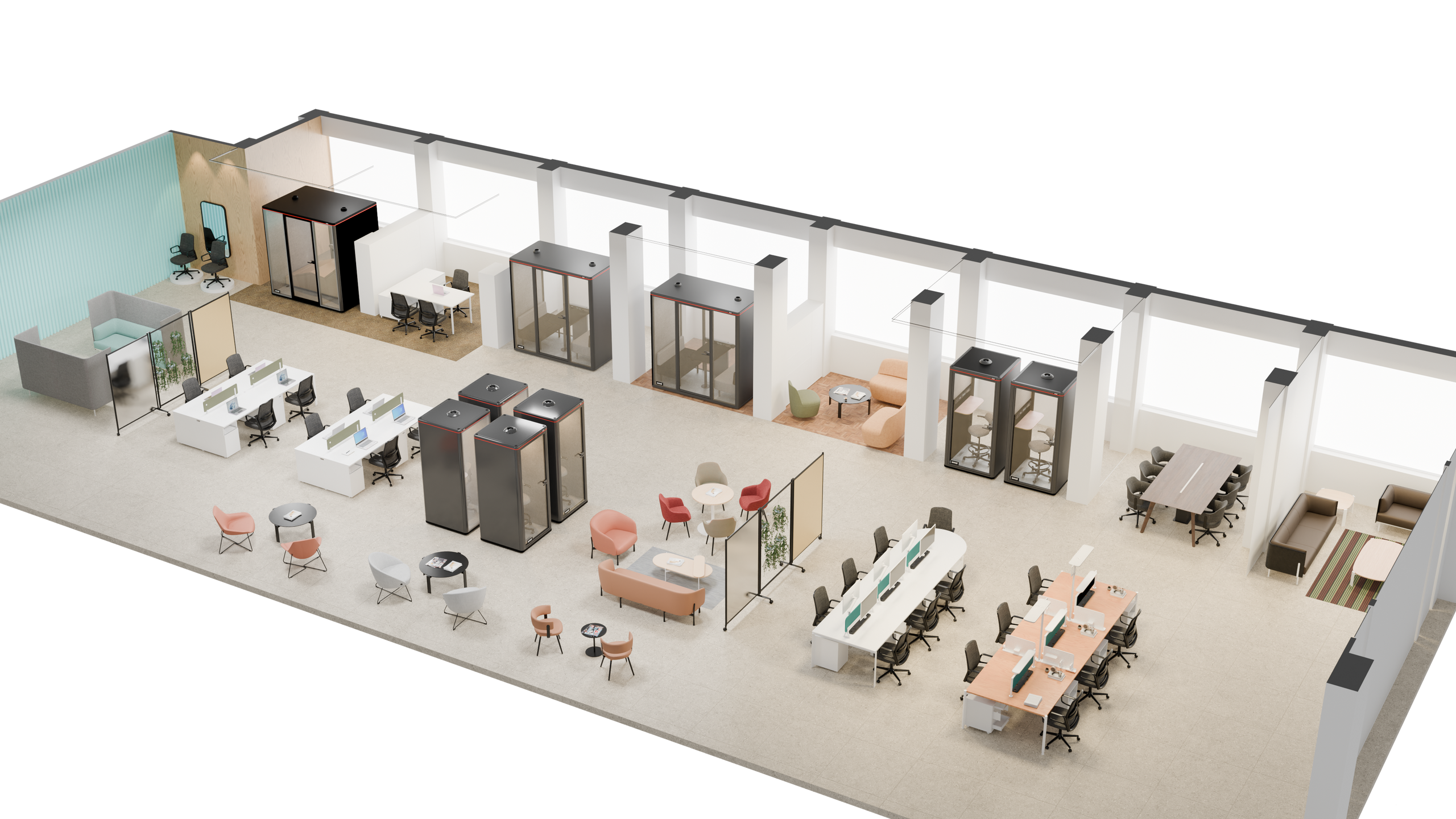 Acoustic booth center view
